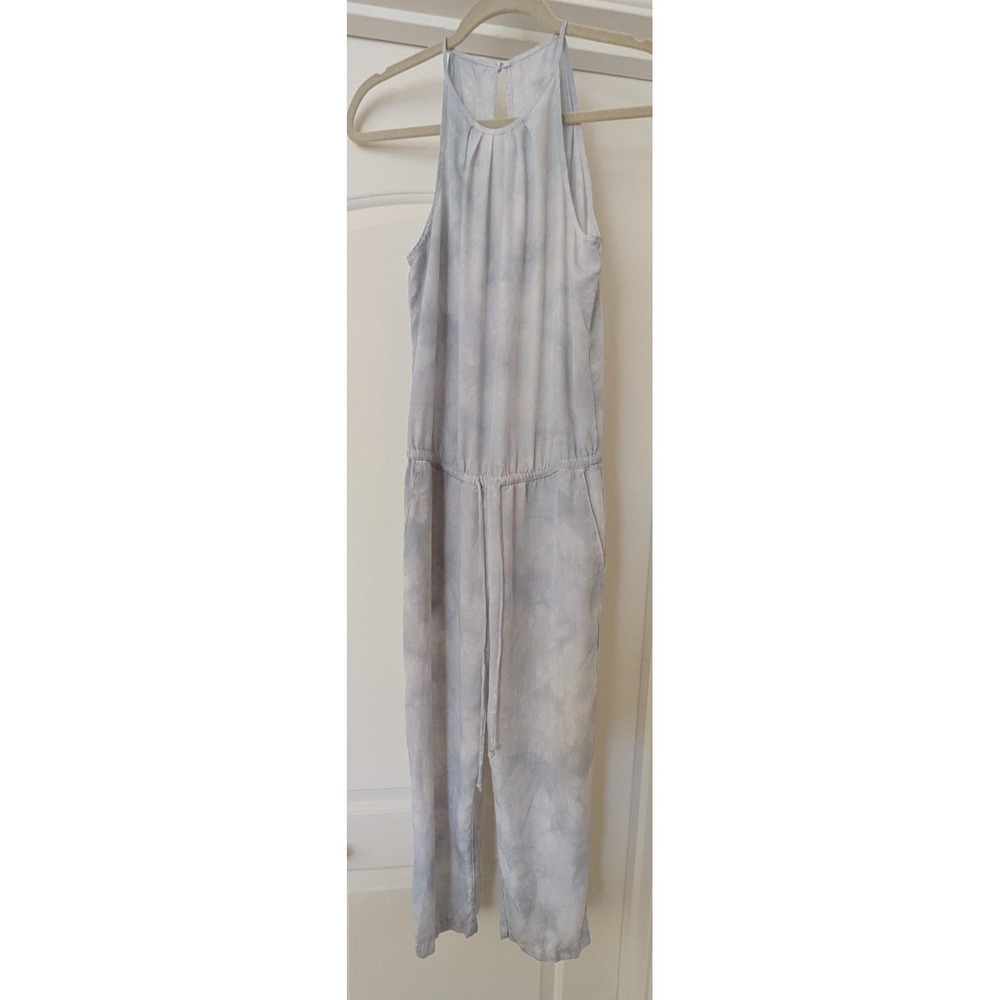 Cloth & Stone Anthropologie Halter Cropped Jumpsuit Tie-Dye Gray White XS